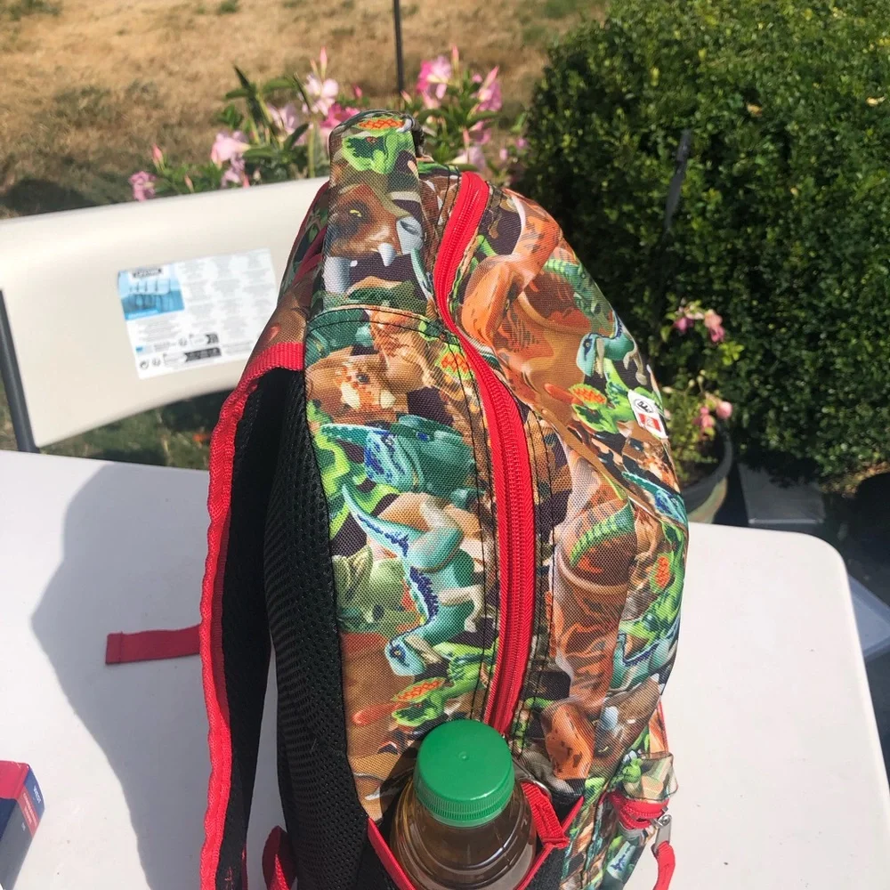 Lego Kids Dinosaur Print Backpack with Red Trim